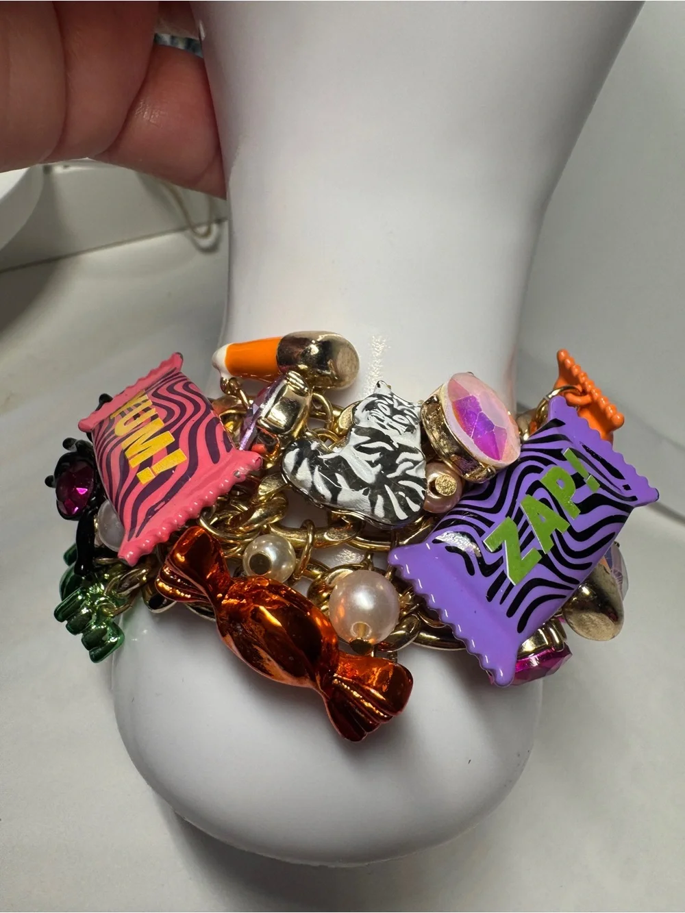 Betsey Johnson Multicolor candy  gold color Charm Bracelet